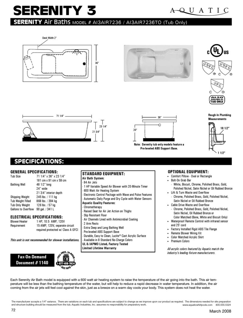 Aquatic Serenity 3 Specification sheet