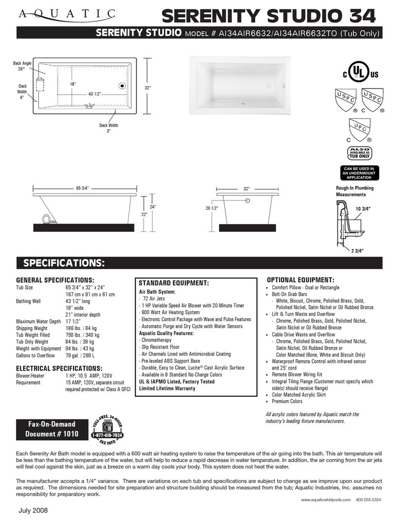 Aquatic Serenity Studio 34 User manual