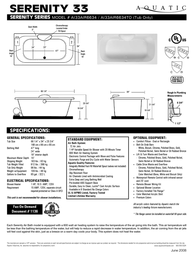 Aquatic SERENITY 33 Specification sheet