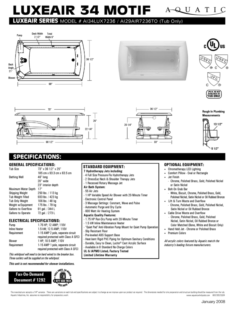 Aquatic AI34LUX7236 Specification sheet