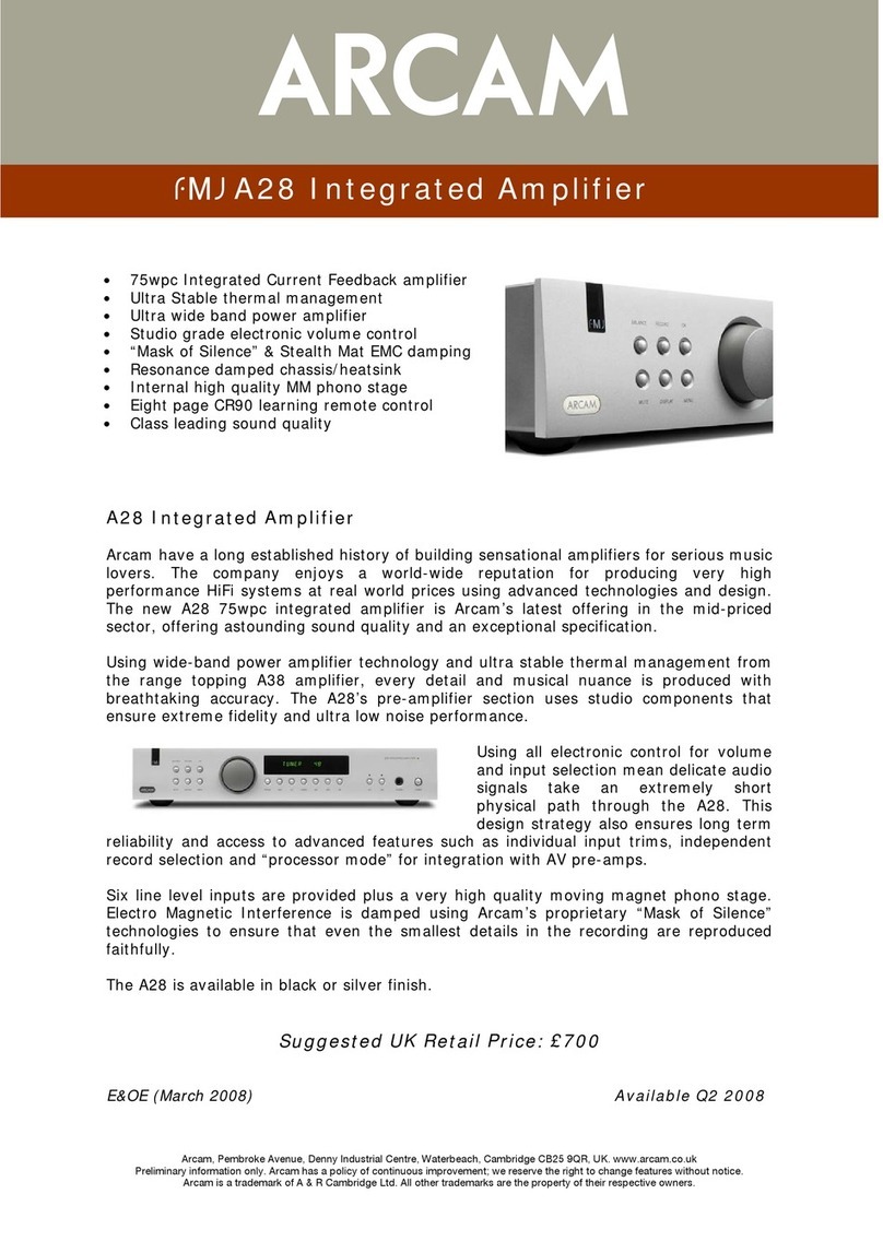 Arcam FMJ A28 User manual Arcam FMJ A28 User manual