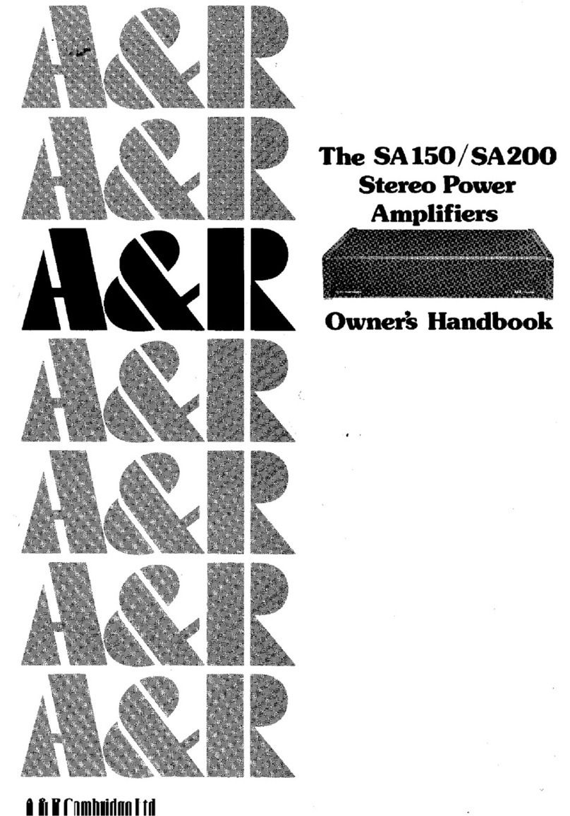 A&R Power Amplifier SA150 Owner's handbook