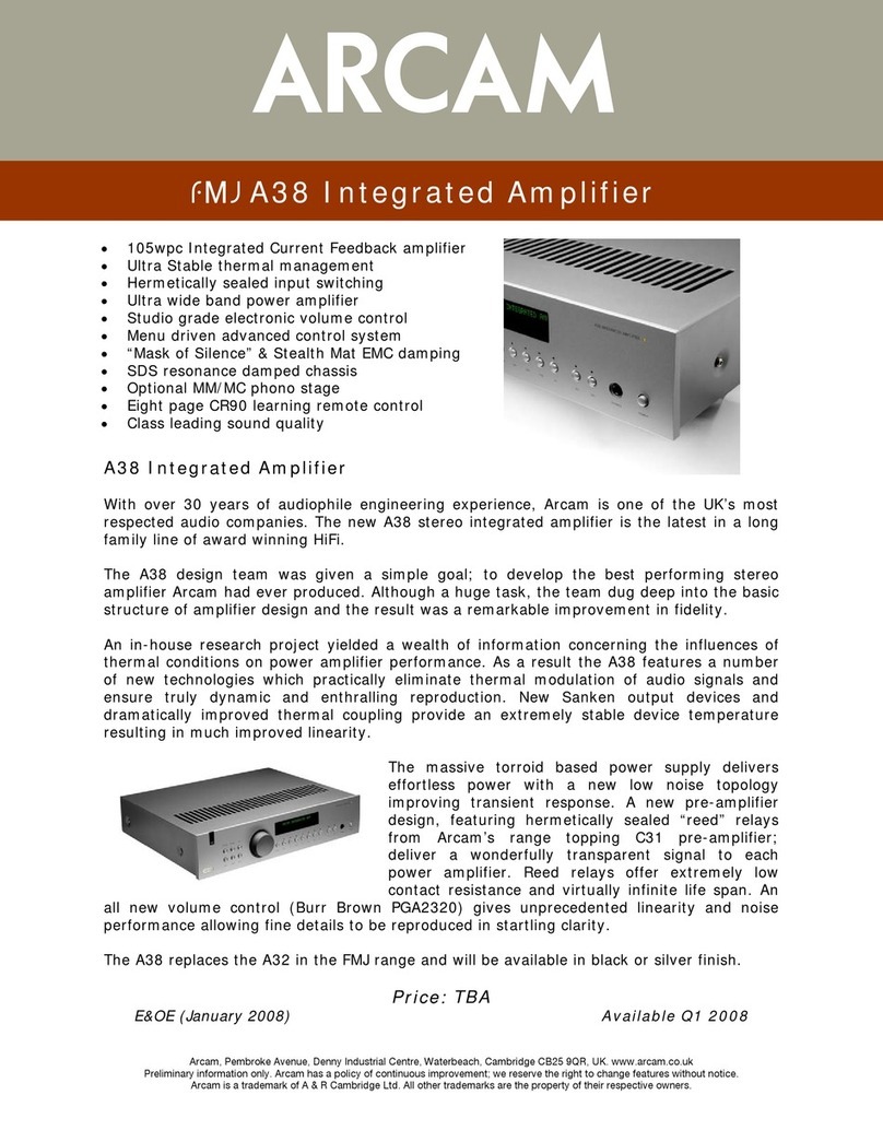Arcam FMJA38 User manual Arcam FMJA38 User manual