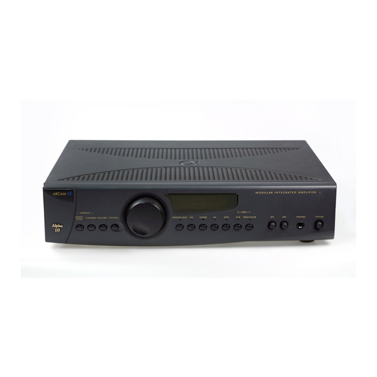 Arcam Amplifier Alpha 10/10P User manual
