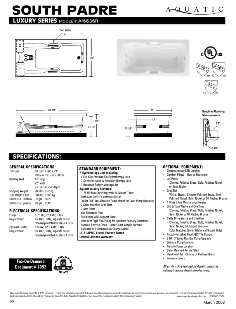 Aquatic SOUTH PADRE ai6636R Specification sheet