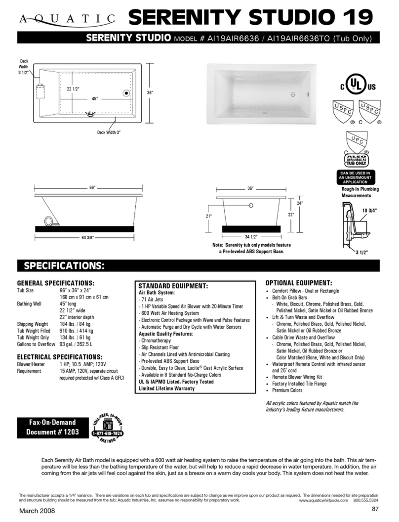 Aquatic Serenity Studio 19 AI19AIR6636 Specification sheet