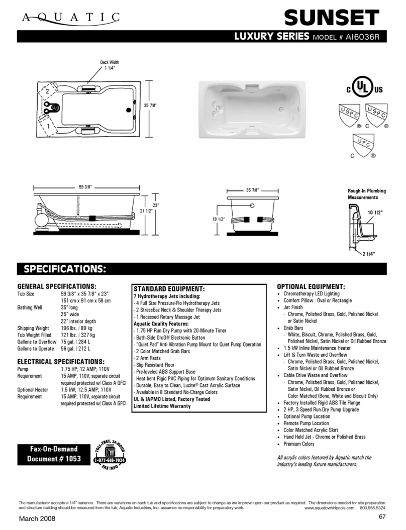 Aquatic SUNSET AI6036R User manual