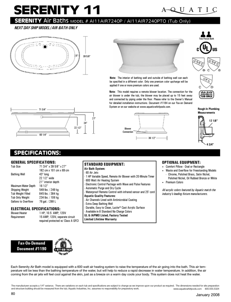 Aquatic Serenity 11 AI11AIR7240P Specification sheet