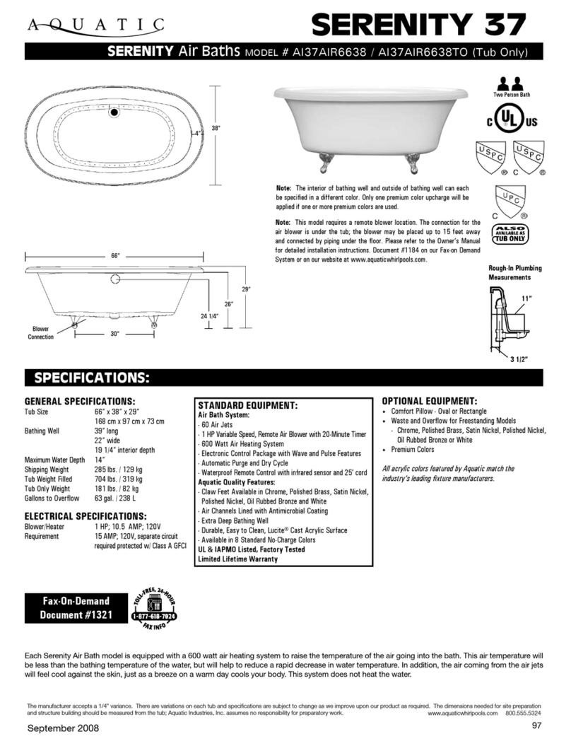 Aquatic Serenity 37 AI37AIR6638 User manual