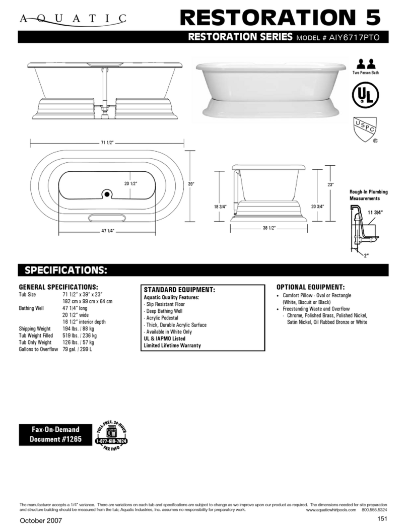 Aquatic RESTORATION 5 AIY6717PTo Specification sheet