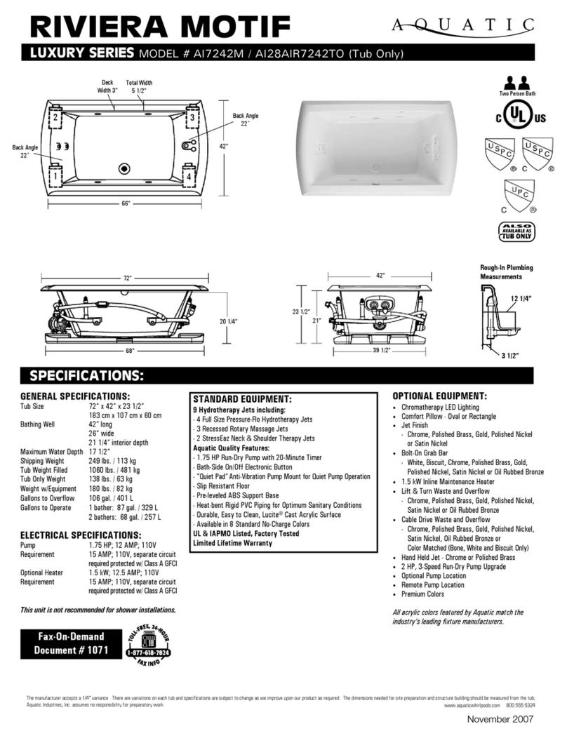 Aquatic RIVIERA MOTIF AI7242M User manual