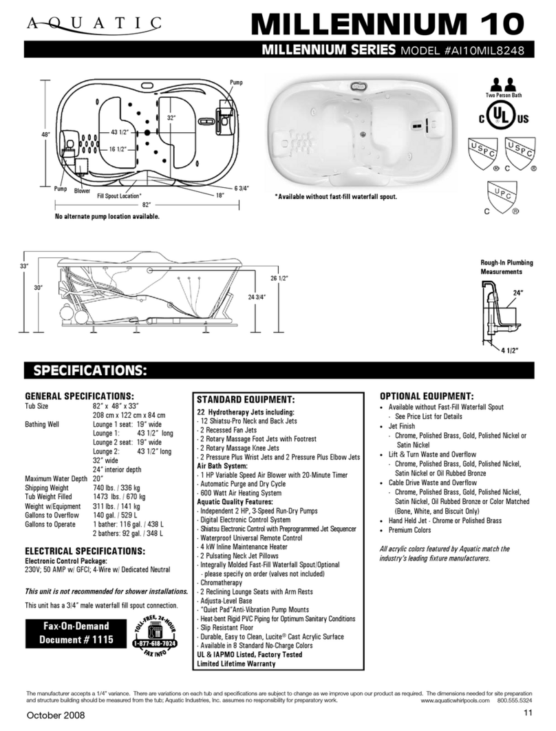 Aquatic MILLENNIUM 10 AI10MIL8248 Specifications Aquatic MILLENNIUM 10 AI10MIL8248 Specifications