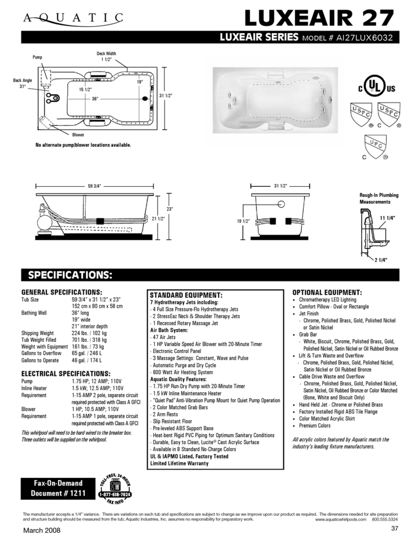 Aquatic LUXEAIR 27 ai27lux6032 User manual