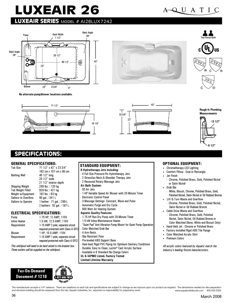 Aquatic LUXEAIR 26 ai26lux7242 User manual Aquatic LUXEAIR 26 ai26lux7242 User manual