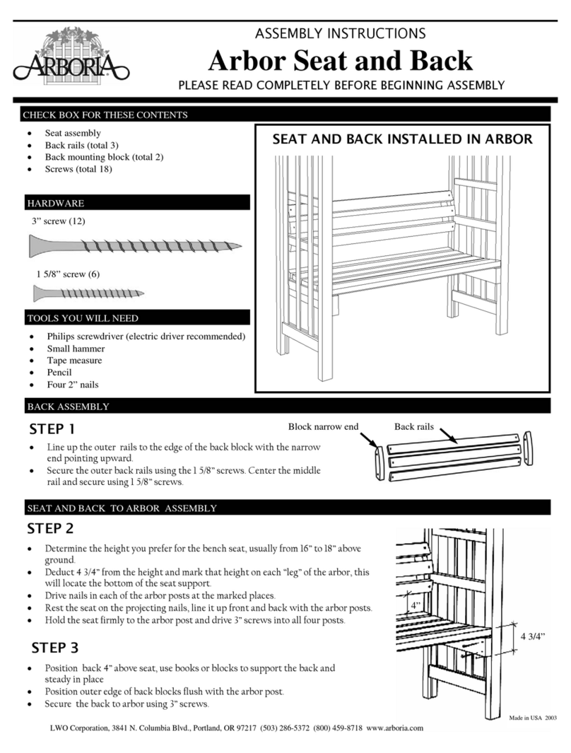 Arboria Seat and Back Assembly instructions