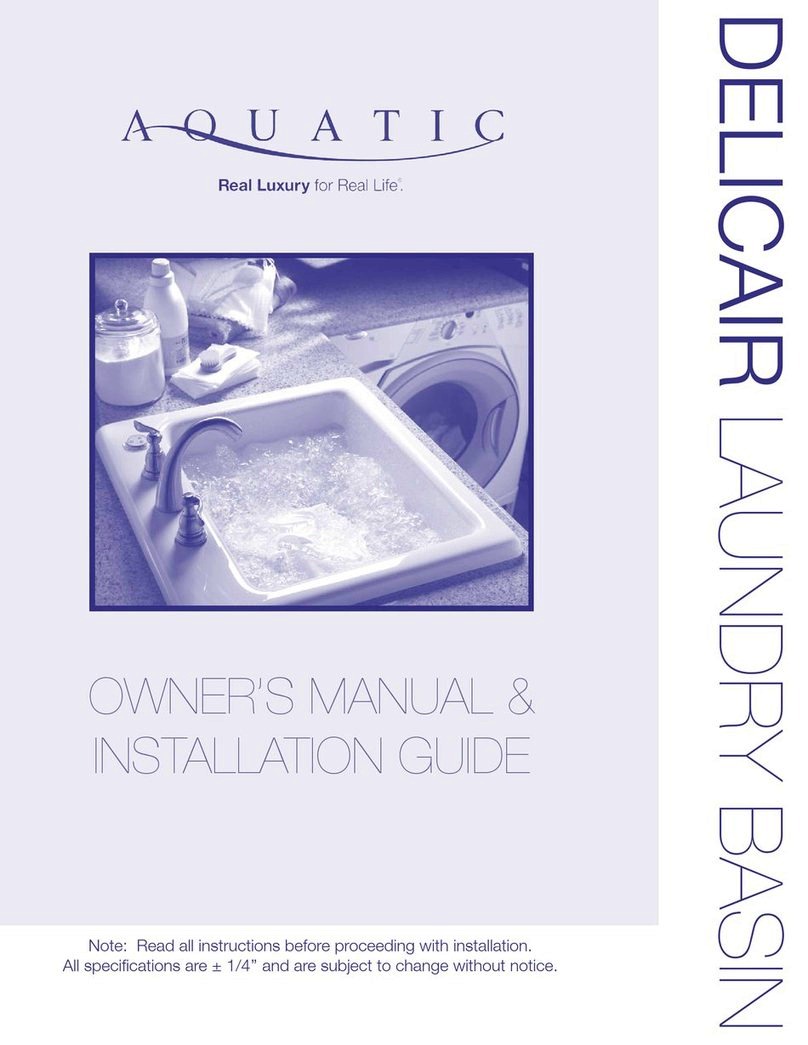 Aquatic Delicair Laundry Basin Owner's manual and installation Aquatic Delicair Laundry Basin Owner's manual and installation