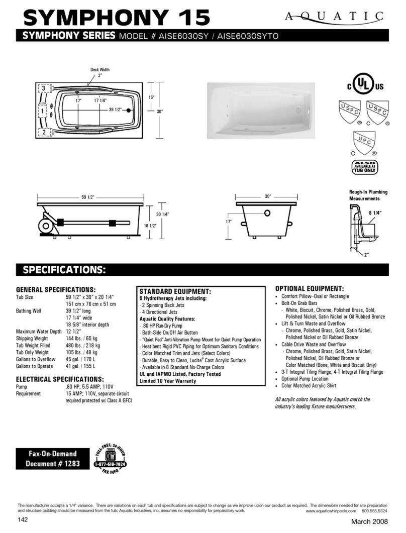 Aquatic SYMPHONY 15 AISe6030SY User manual Aquatic SYMPHONY 15 AISe6030SY User manual