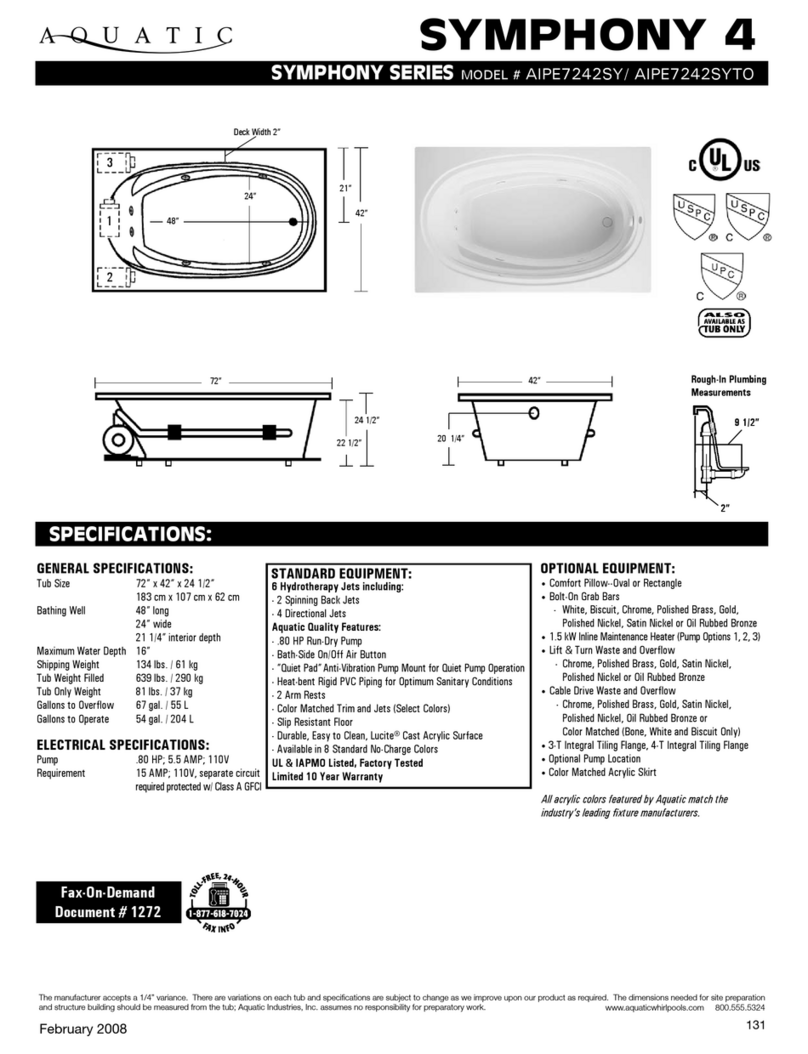 Aquatic SYMPHONY 4 AIPE7242SY User manual
