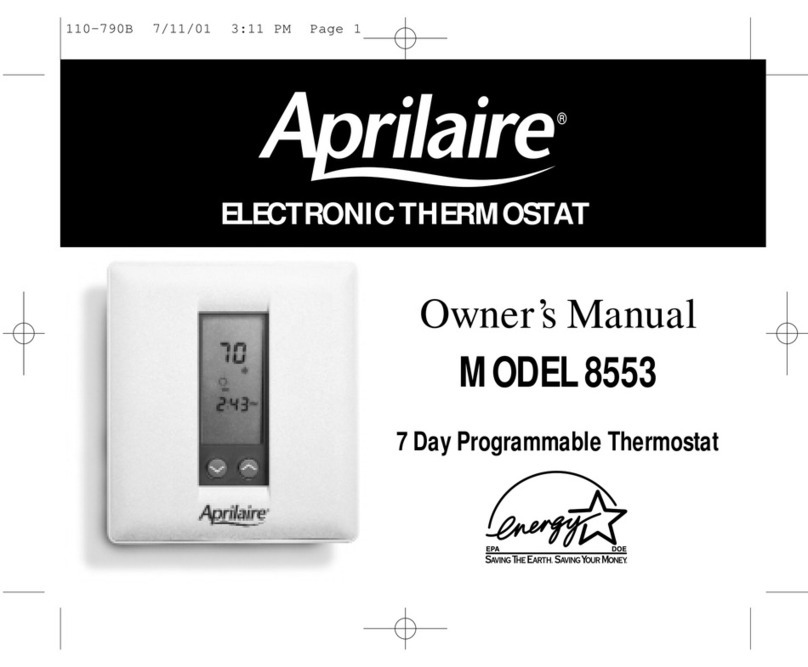Aprilaire 8553 owner's manual