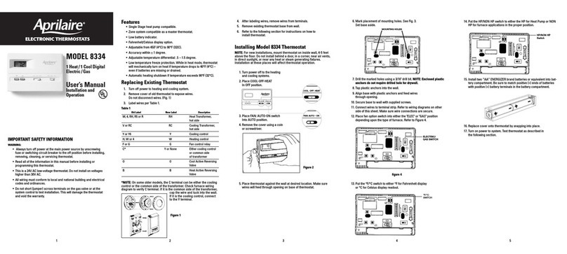 Aprilaire 8334 User manual