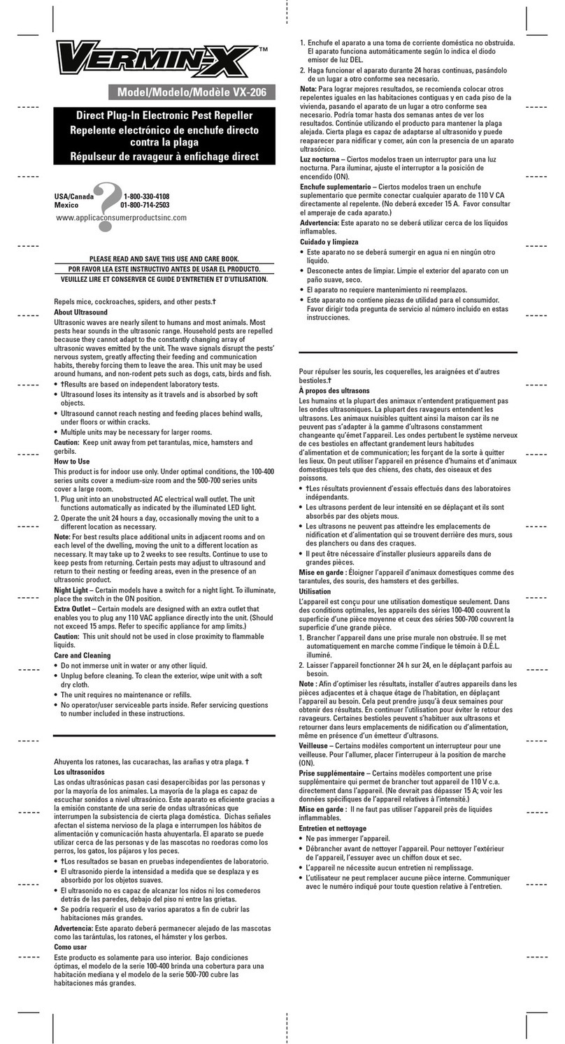 Applica VERMIN-X VX-206 Operating instructions
