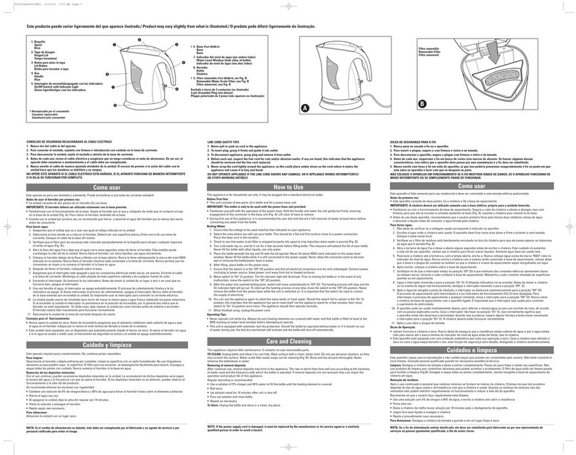 Applica K200 Use and care book