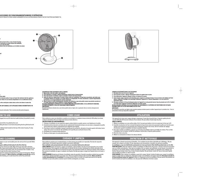 Applica Stand Fan User manual