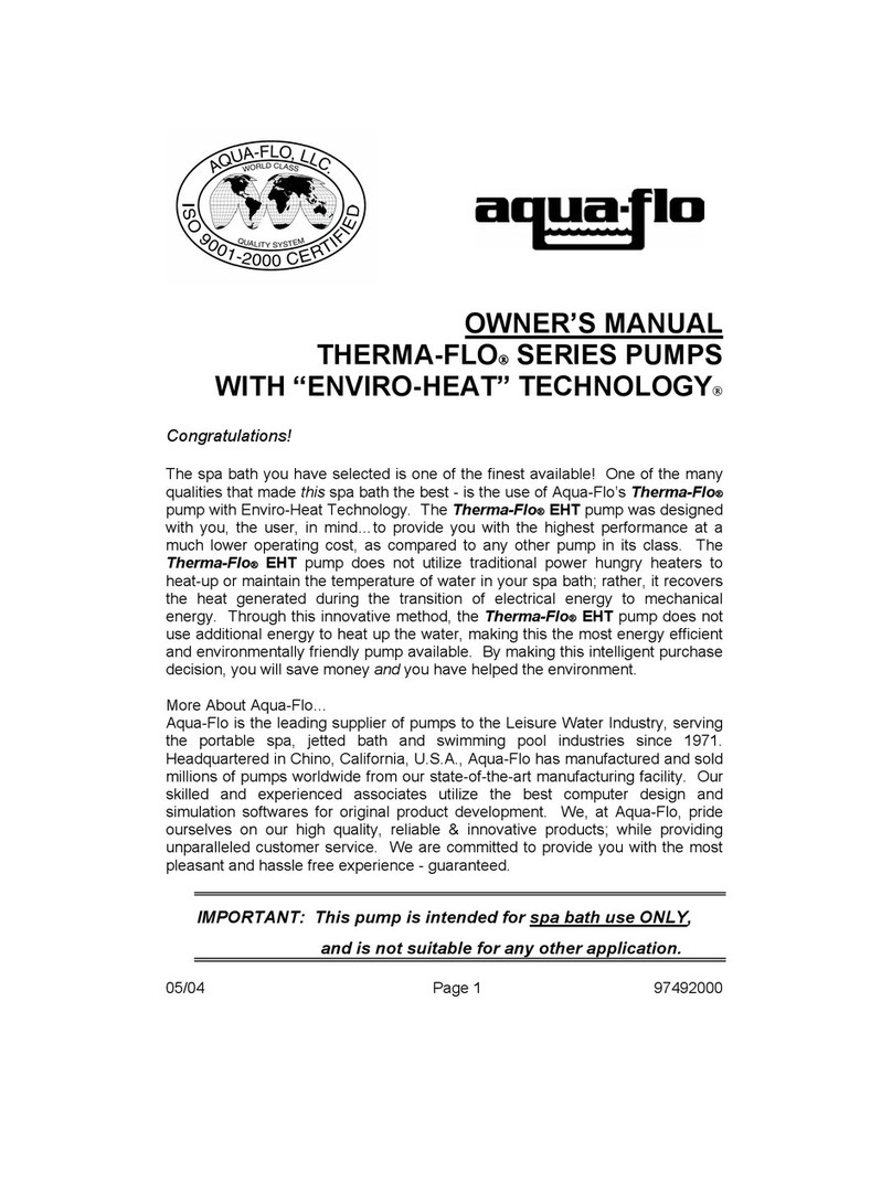 Aqua Flo Therma-Flo EHT owner's manual