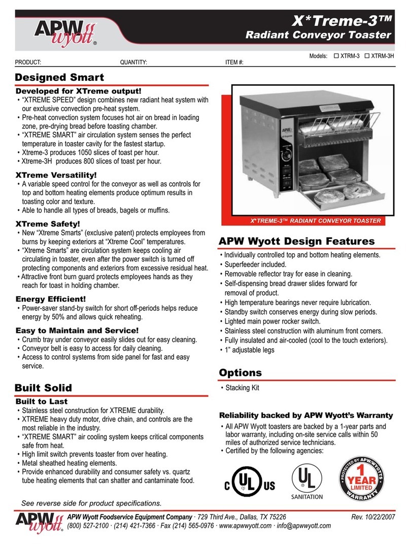 APW Wyott XTRM-3 User manual