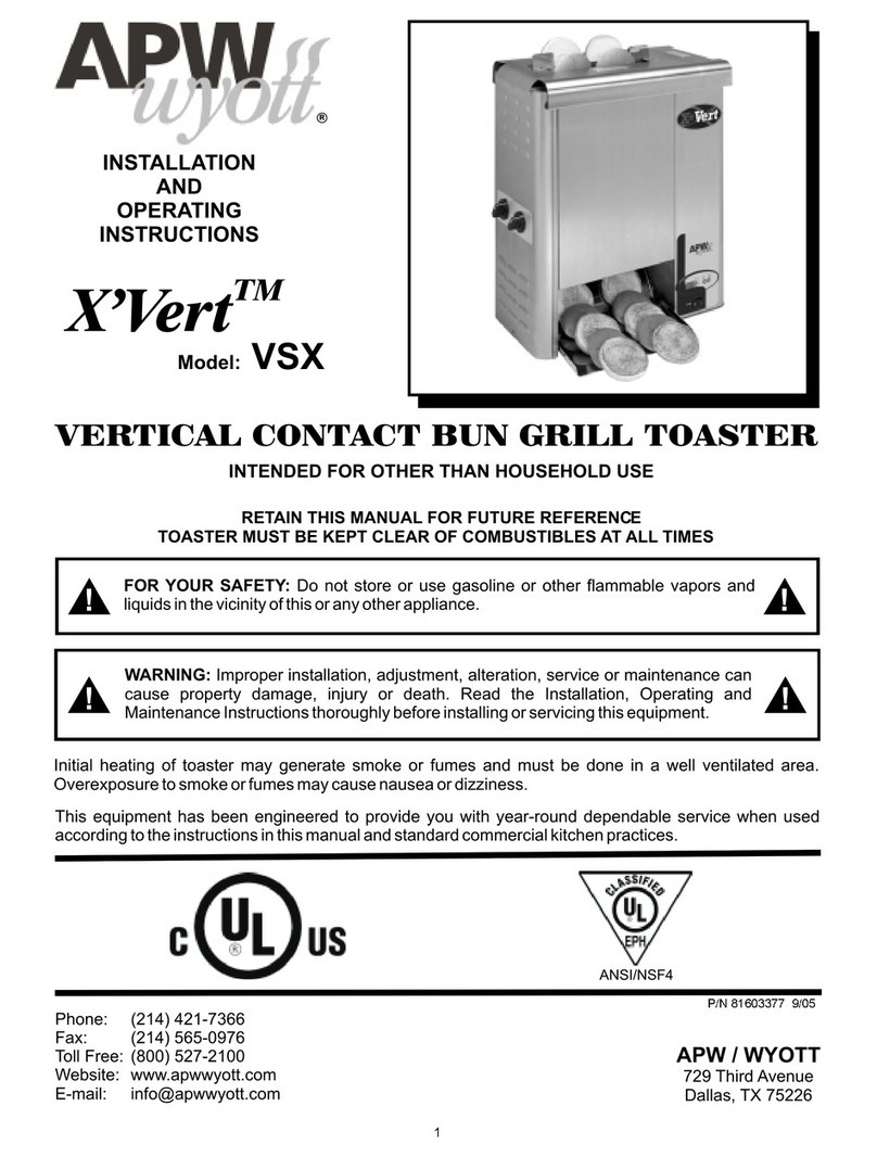 APW Wyott VSX User manual