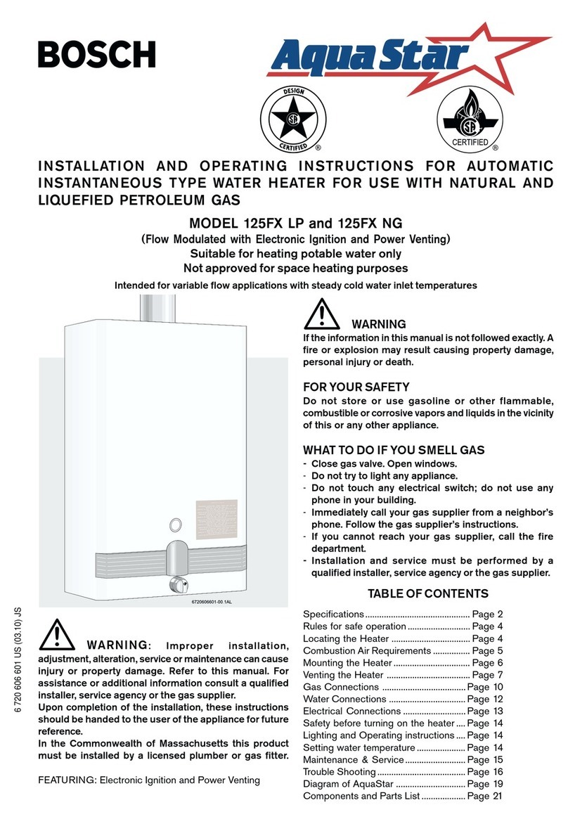 Bosch AquaStar 125FX LP User manual