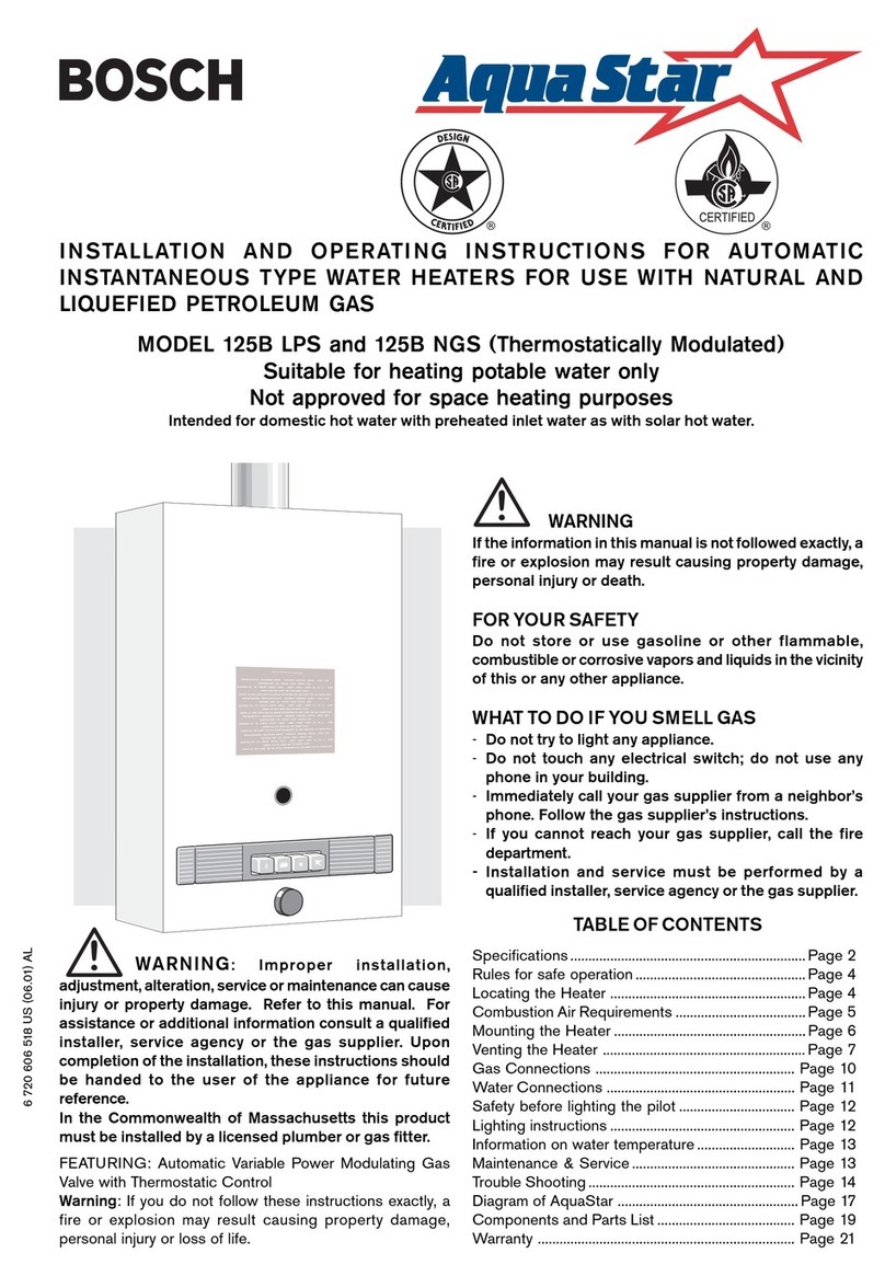 Bosch AquaStar 125B NGS Installation and operating instructions