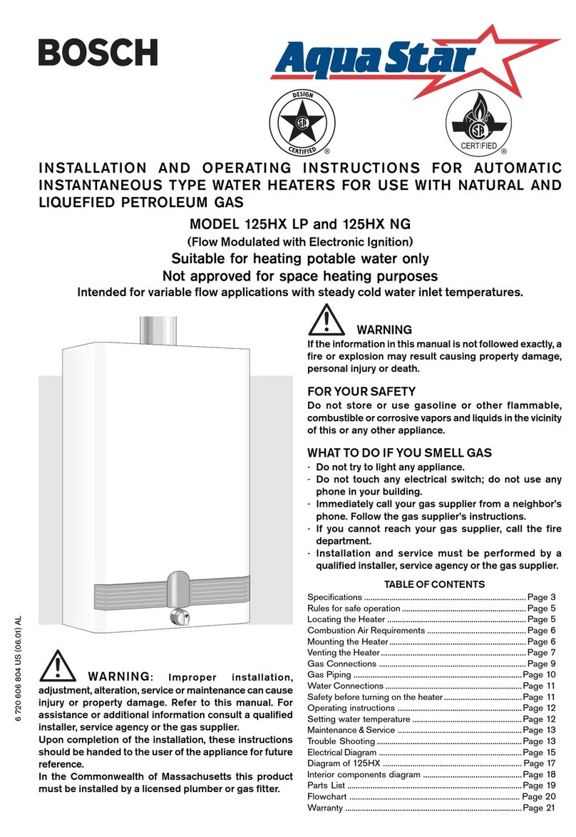 Bosch AquaStar 125HX LP User manual