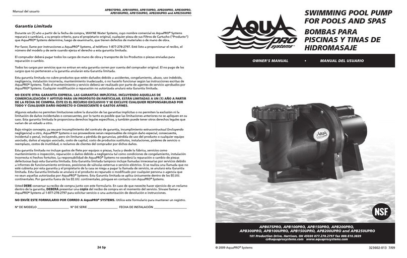 Aqua PRO APB075PRO owner's manual