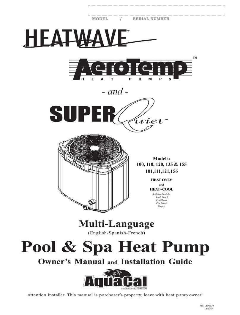 Aquacal 100 Programming manual