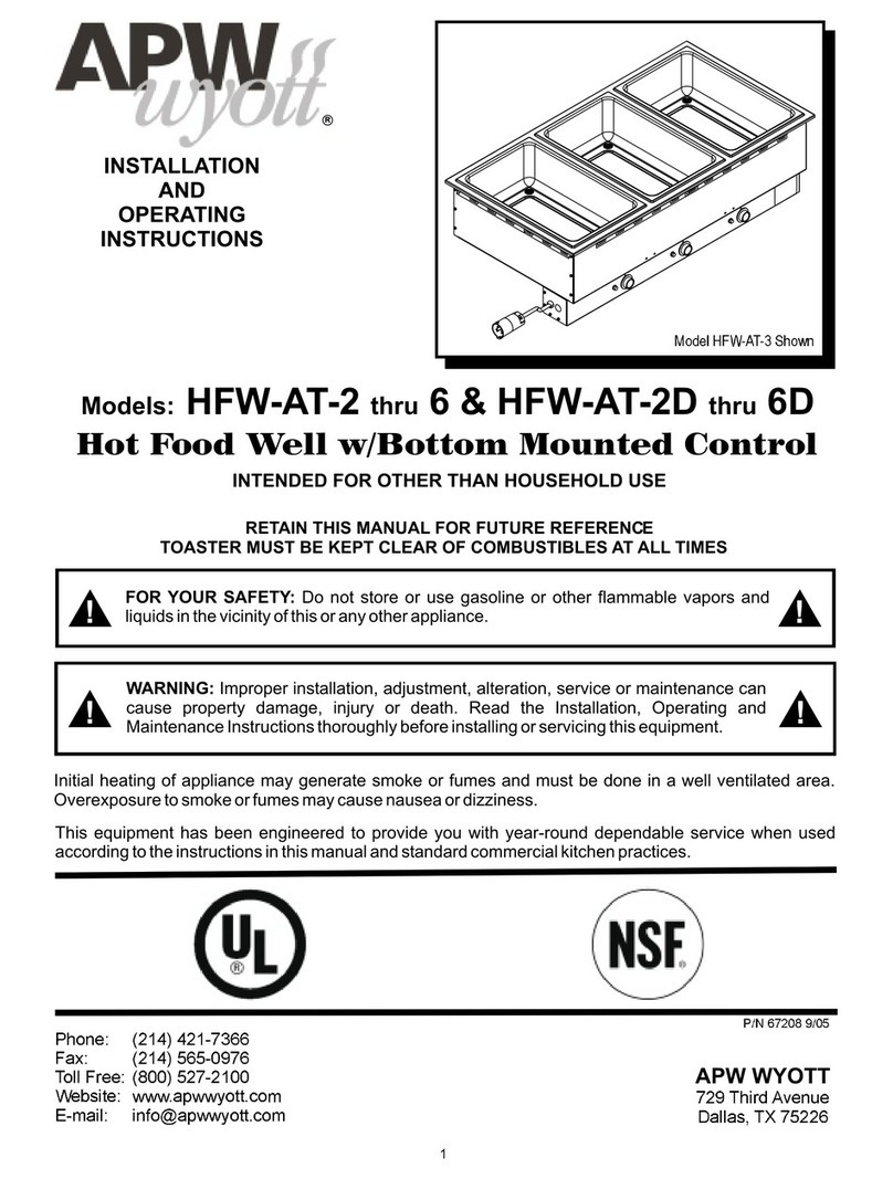 APW Wyott HFW-AT-2 6 User manual