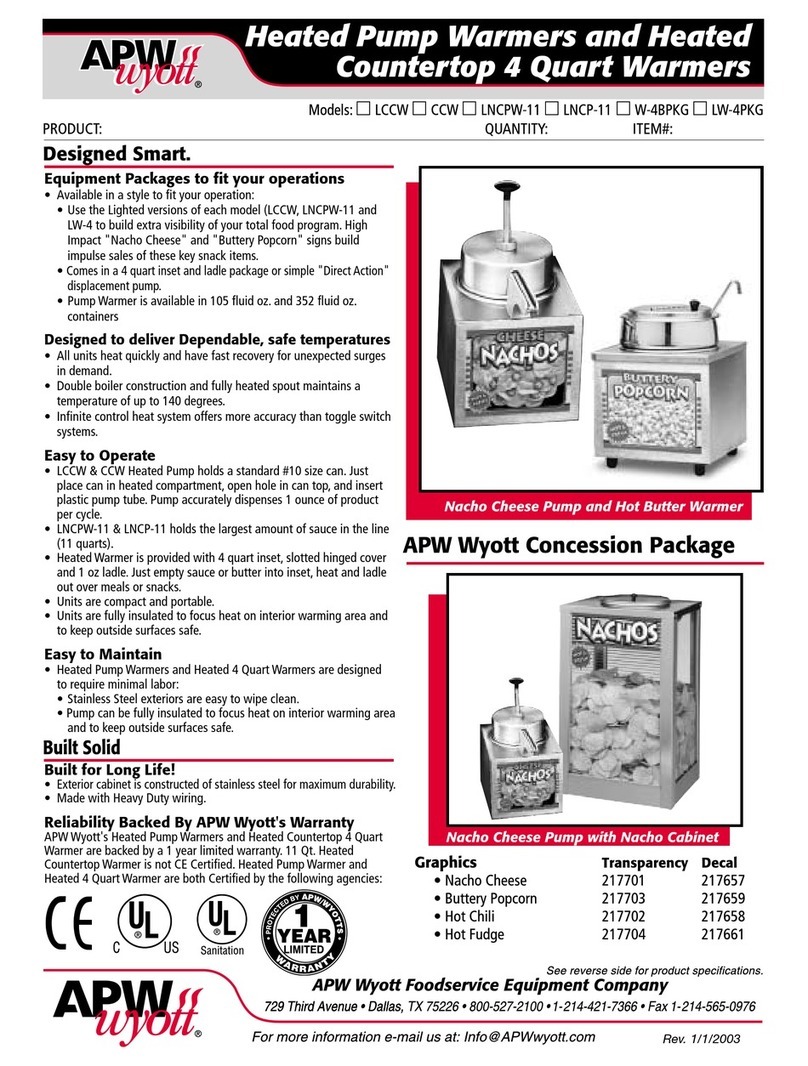APW Wyott LNCP-11 User manual