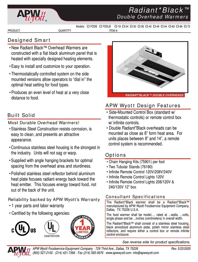 APW Wyott FDDB-18 User manual