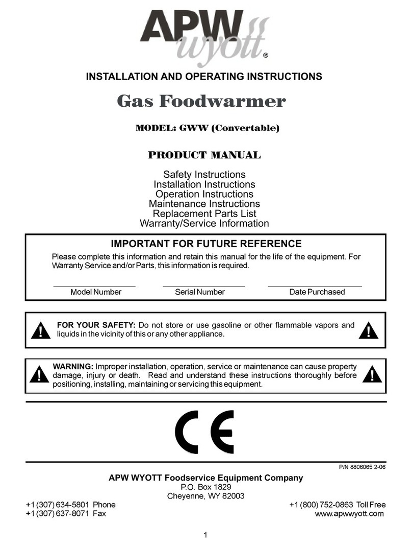 APW Wyott GWW User manual