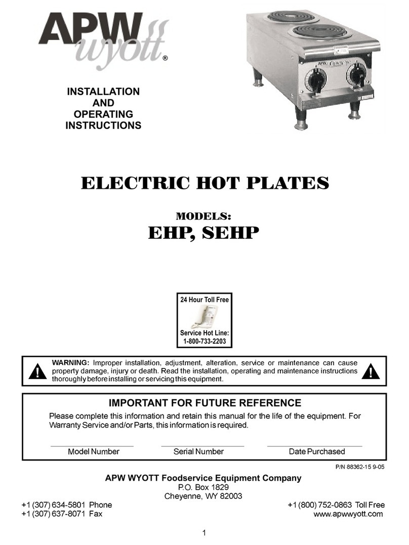 APW Wyott EHP User manual