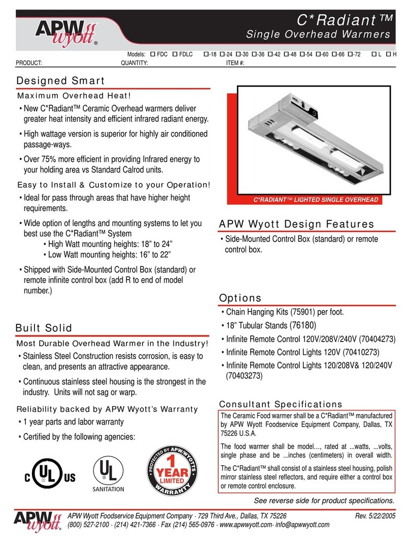 APW Wyott FDC-18H User manual