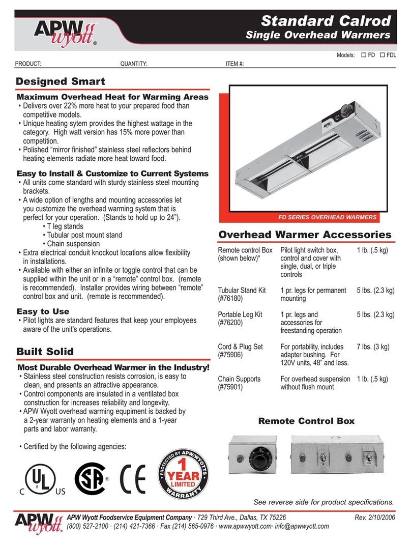APW Wyott FD Specification sheet