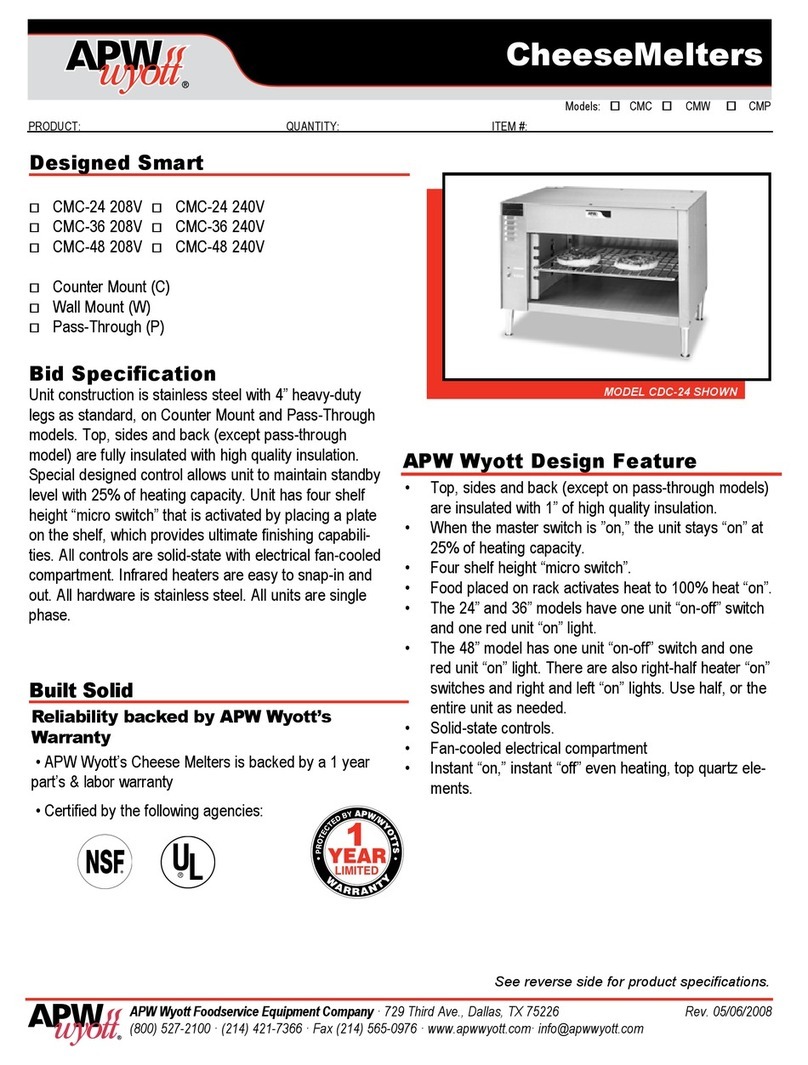 APW Wyott CMC-24 Specification sheet