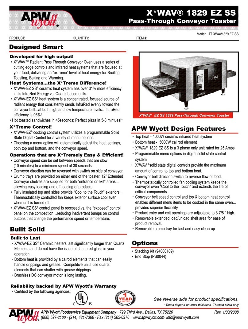 APW Wyott XWAV1829 EZ SS User manual
