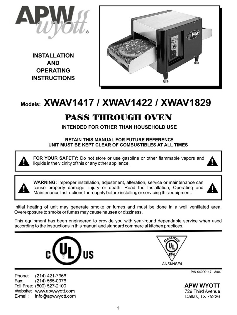 APW Wyott X*WAV 1417 User manual
