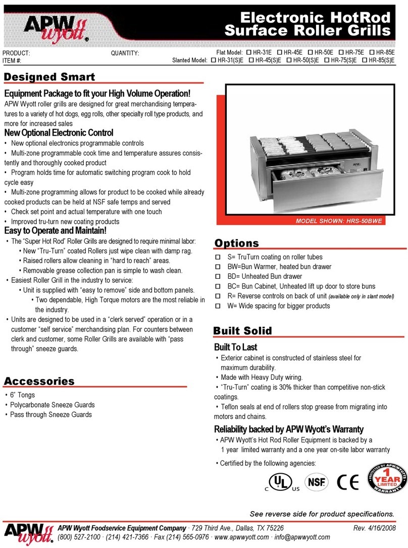 APW Wyott HR-31E User manual