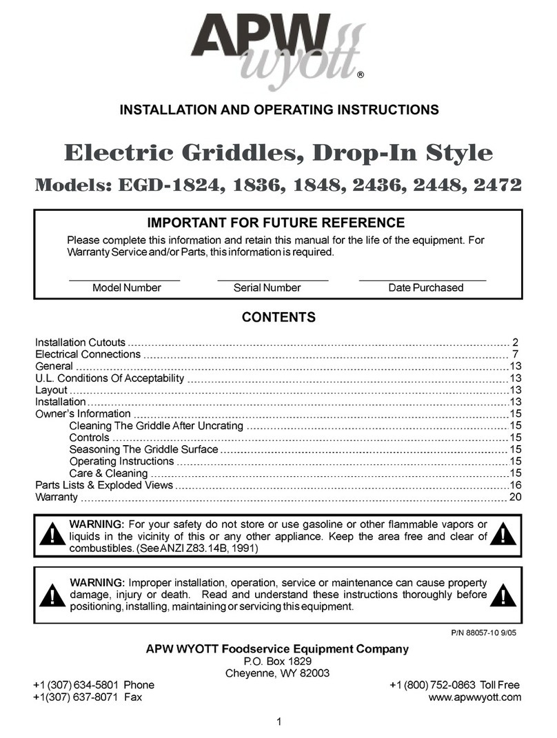 APW Wyott 1836 User manual