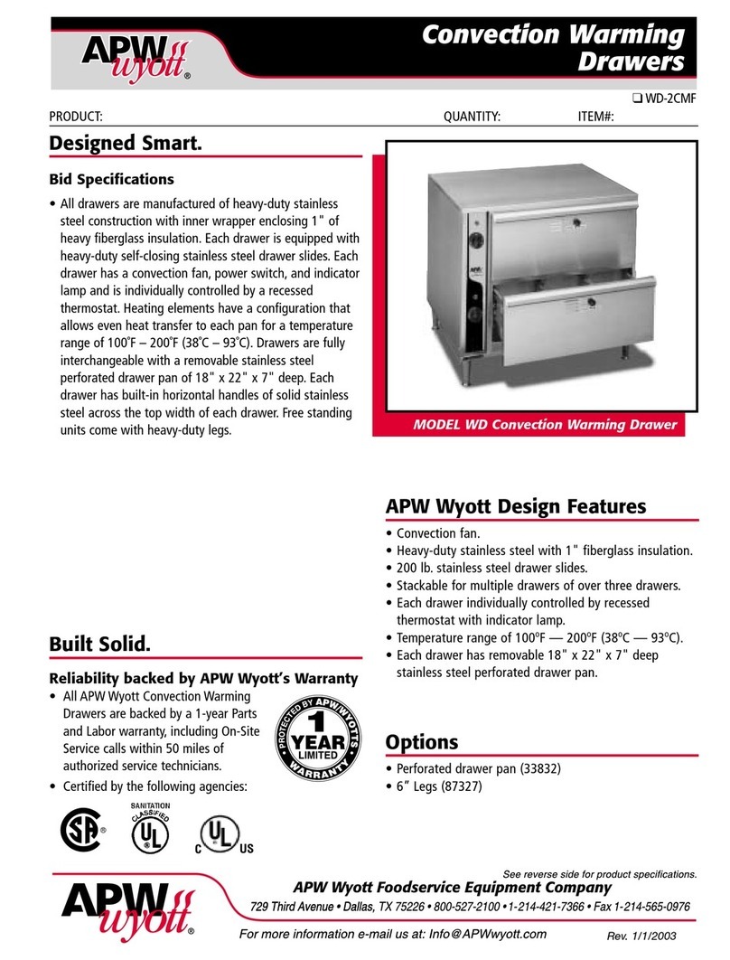 APW Wyott WD-2CMF Specification sheet