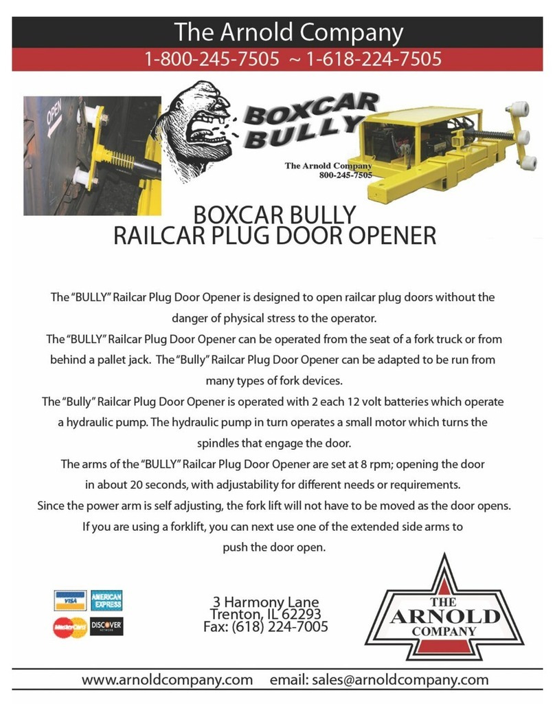 Arnold Company Boxcar Bully Railcar Plug Door Opener Specification sheet Arnold Company Boxcar Bully Railcar Plug Door Opener Specification sheet