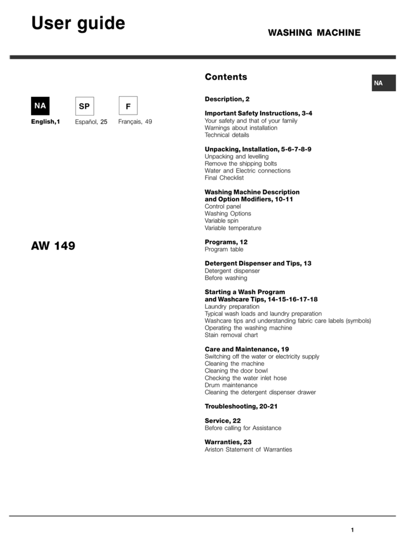 Ariston AW 149 user guide